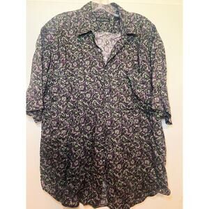 Vintage Generra Collection 1980s 1990s abstract print casual men's shirt Medium